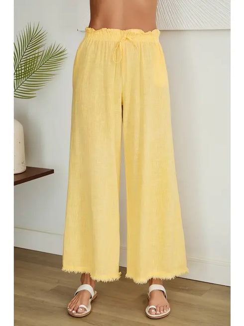 FRINGE HEM COTTON PANT