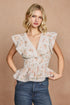 FLORAL FLUTTER TOP