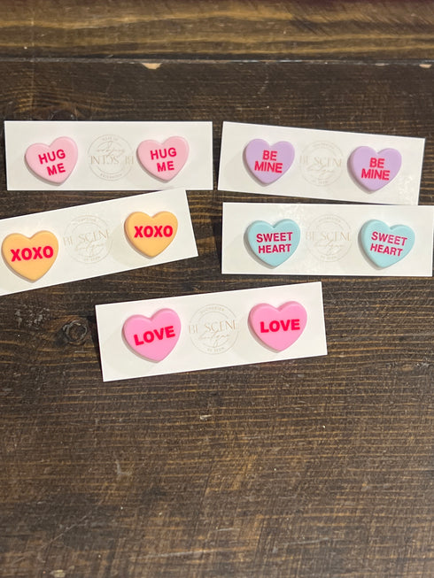 CONVERSATION HEART STUDS