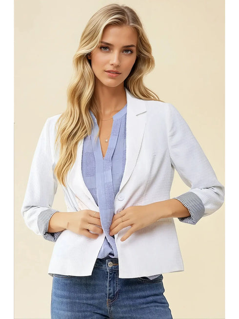STRIPE LINEN BLAZER