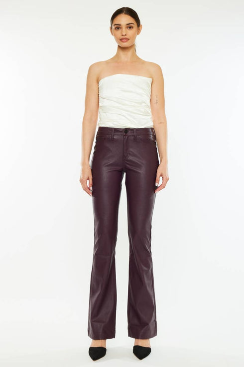 VEGAN LEATHER BOOTCUT PANT