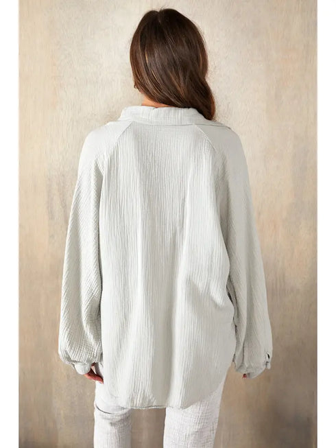 OVERSIZED COTTON GAUZE TOP