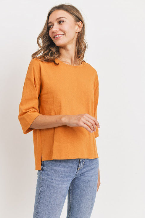 BOXY QUARTER SLEEVE TEE