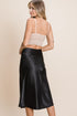 SATIN WOVEN MIDI SKIRT