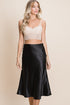 SATIN WOVEN MIDI SKIRT