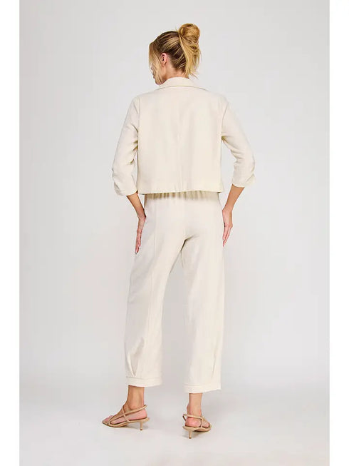 CROPPED LINEN BLAZER