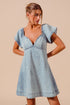 BACK TIE DENIM DRESS