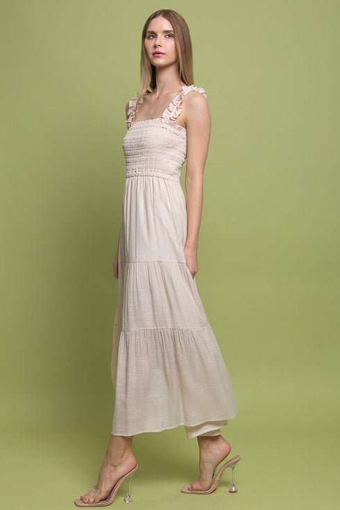 SMOCK BODICE MAXI