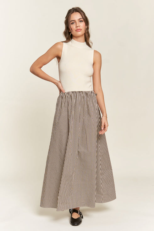STRIPED SWEATER MAXI DRESS