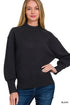 EXPOSED SEAM MOCK SWEATER