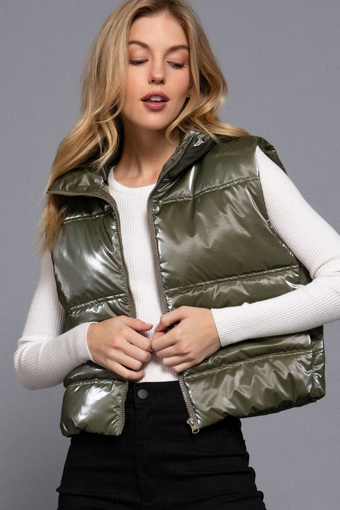 HIGH NECK PUFFER VEST