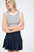 RUFFLE STRIPE TRIM TOP