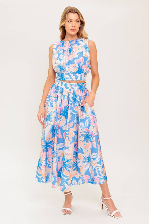 PASTEL FLORAL SKIRT SET