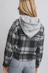 HOOD PLAID SHACKET