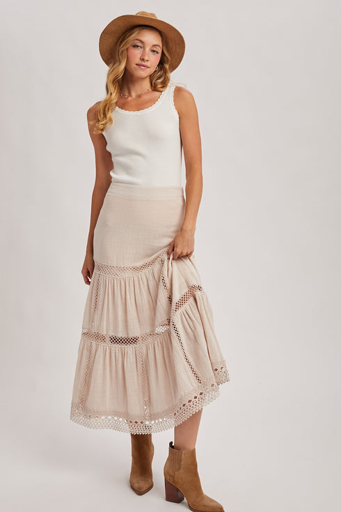 BOHEMIAN TEXTURED SKIRT