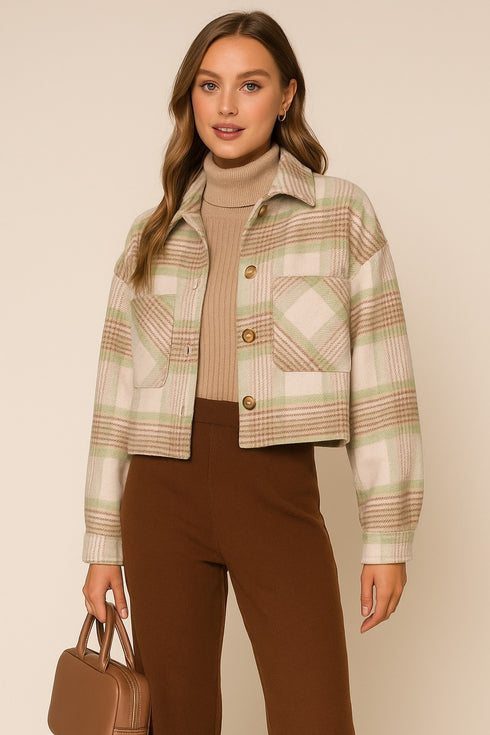 SAGE PLAID JACKET