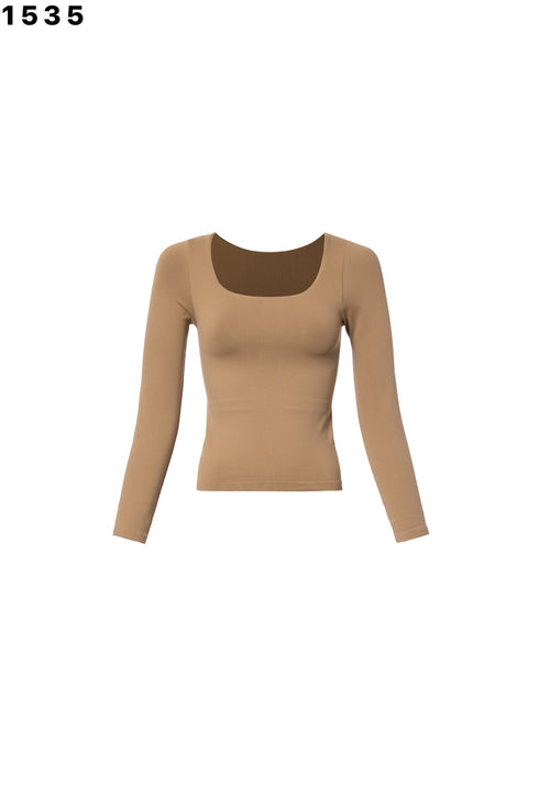 SQUARE NECK LONG SLEEVE