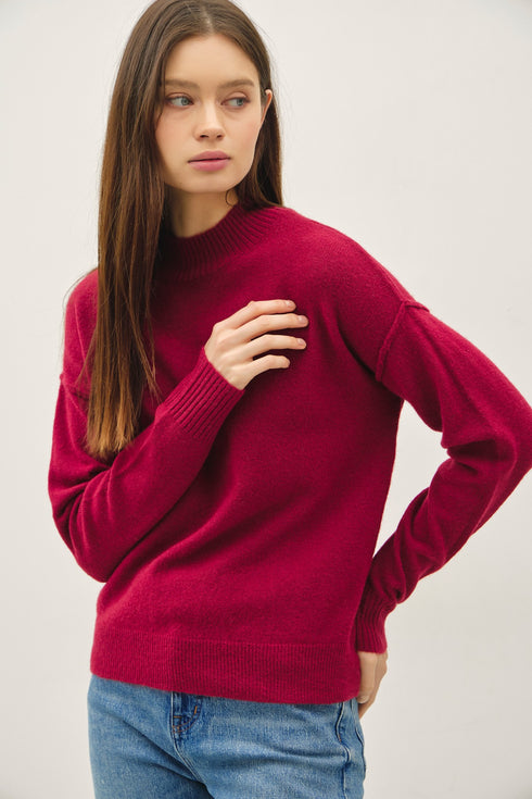 HIGH NECK PULLOVER SWEATER