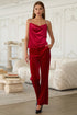 VELVET WIDE LEG PANTS
