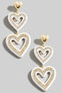 TEIR PAVE DROP HEART EARRINGS