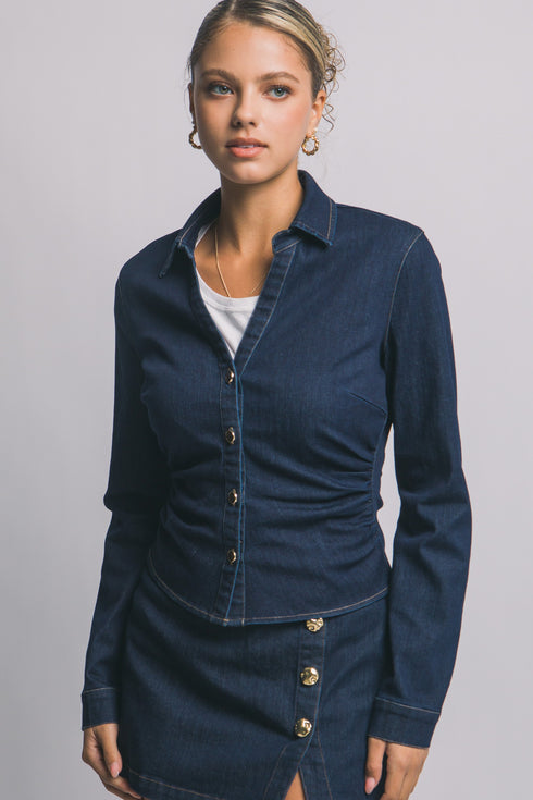 VERA GOLD BUTTON TOP