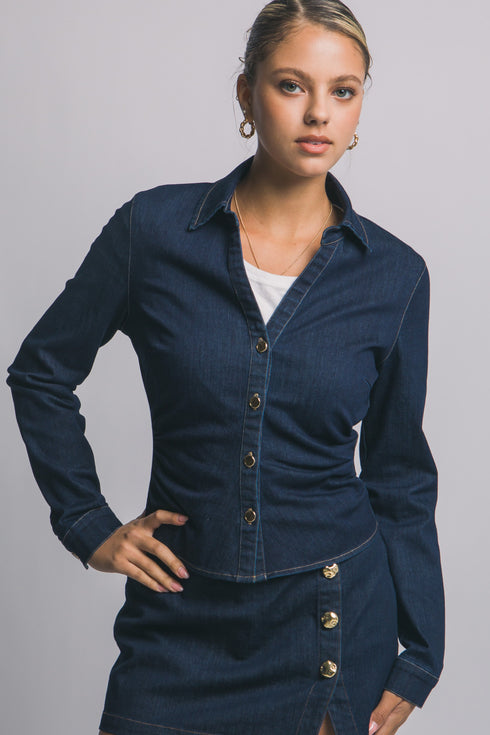 VERA GOLD BUTTON TOP
