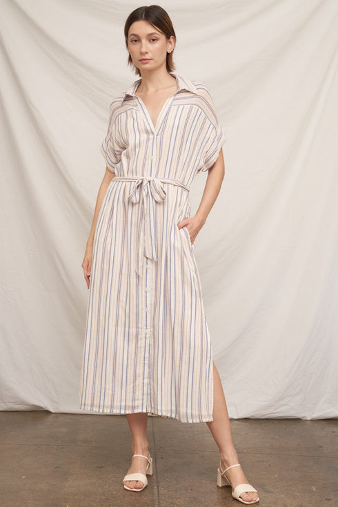 COASTAL STRIPE SHIRT DRESS