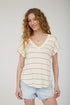 V NECK CUFF SLEEVE TOP