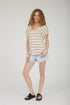 V NECK CUFF SLEEVE TOP