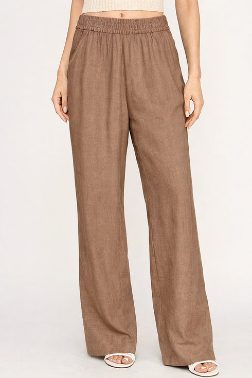 LINEN WIDE LEG PANT
