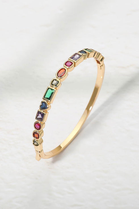 14K GOLD PLATED BEZEL AROUND BANGLE