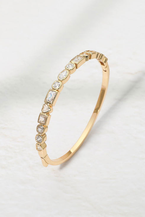 14K GOLD PLATED BEZEL AROUND BANGLE