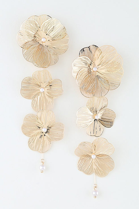 DELICATE FLOWER DROP EARRINGS