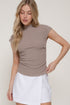 RUCHED TEXTURE KNIT TOP
