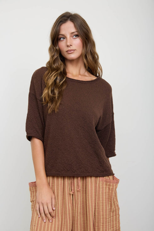 RAW EDGE BOXY SWEATER