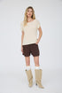 RELAXED SHORT SLEEVE SWEATER