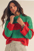 GREEN & RED STRIPE SWEATER