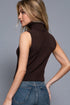 SLEEVELESS NECK SWEATER TOP