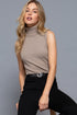SLEEVELESS NECK SWEATER TOP