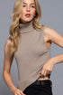 SLEEVELESS NECK SWEATER TOP