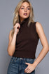 SLEEVELESS NECK SWEATER TOP