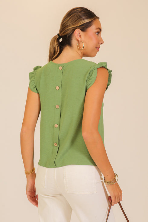 BACK BUTTON BLOUSE