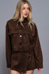 FRONT PATCH POCKET FAUX SUEDE JACKET