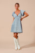 BACK TIE DENIM DRESS