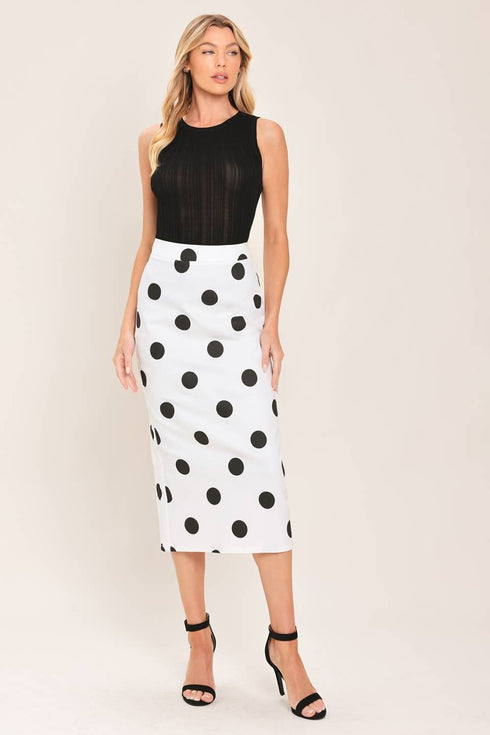 POLKA DOT MIDI SKIRT