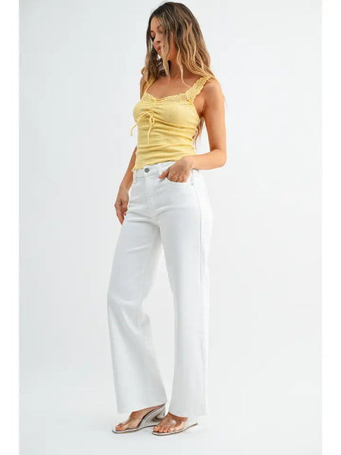 WHITE HIGH RISE JEAN