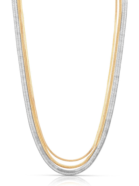 MIXED METALS STRANDS NECKLACE