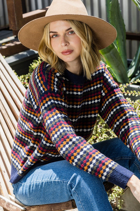 HONEYCOMB TEXTURED SWEATER
