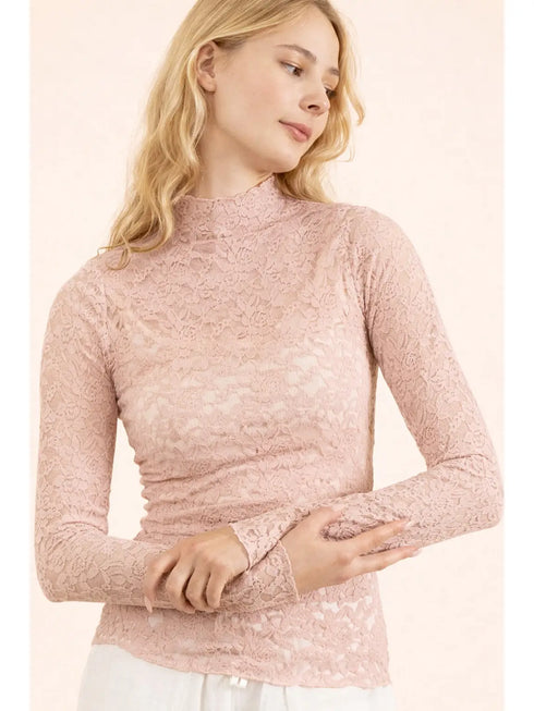 SHEER MESH LACE TOP
