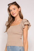 SLOANE RUFFLE CAP SLEEVE TOP